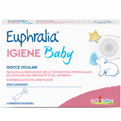 Euphralia Igiene Baby Gocce Oculari per bambini Fronte Confezione 10 monodosi richiudibili