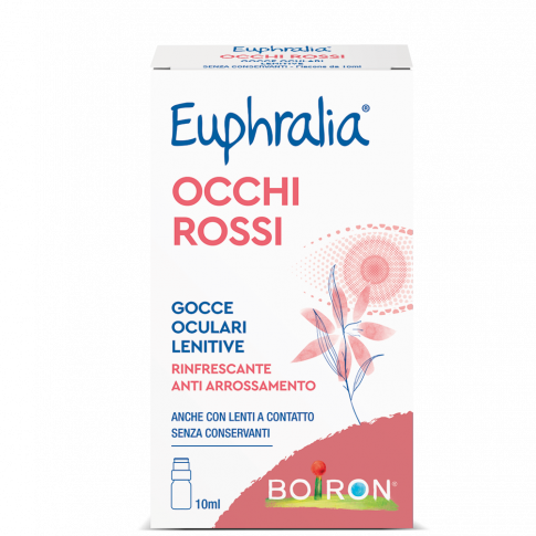 Fronte Confezione Euphralia Occhi Rossi Gocce Oculari Lenitive flacone da 10ml