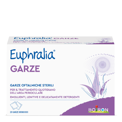 Euphralia Garze Oculari imbevute Fronte Confezione 20 Garze Monouso