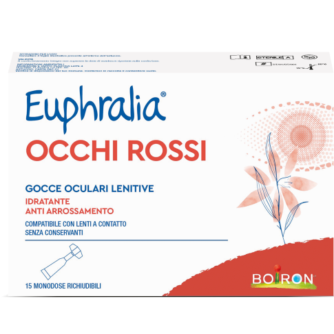 Fronte Confezione Euphralia Occhi Rossi Gocce Oculari Lenitive 10 Monodosi